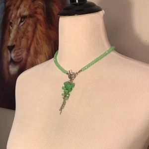 Mint green beaded necklace
